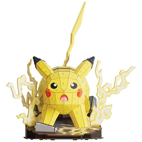 4D Build Pokémon Pikachu 3D Puzzle Model Kit, Desk Décor, Shelf Display - style: Pikachu 201 pcs