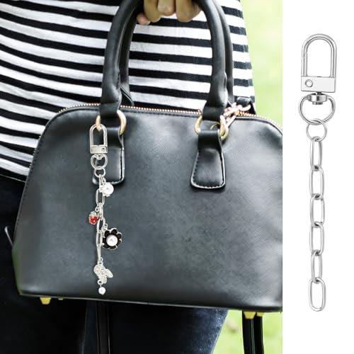 Hzopcw 6pcs Keychain Making Kits for Bag Charm, Silver - color: A-6pcs-Silver