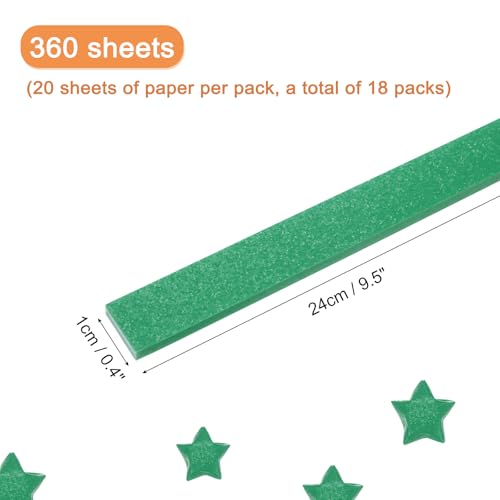 MECCANIXITY 360 Sheets Origami Paper Glitter Stars Papers Deep Green Fold Paper for Beginner Arts Crafts Projects,0.4 x 9.5 Inch - color: Deep Green, size: 0.4 x 9.5 Inch