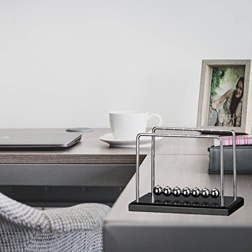 Newtons Cradle Pendulum with 7balls Balance Balls Science Physics Gadget Desktop Decoration Kinetic Motion Toy for Home and Office - style: 7BALLS