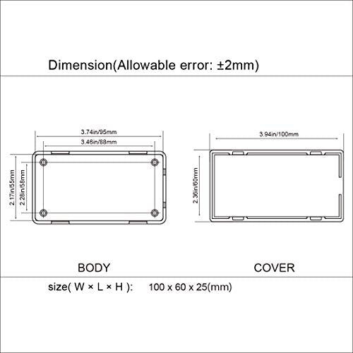 LeMotech Project Box 5 Pieces ABS Plastic Electrical Project Case Small Junction Box for Electronics White 3.94 x 2.36 x 0.98 inch (100 x 60 x 25 mm) - color: 5 pieces, size: 3.94"x 2.36"x 0.98"