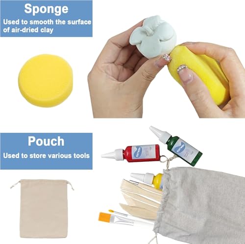 EIGTWEN 20pcs Air Dry Clay for Adults Kit, Full Tools, Ideal for Beginners