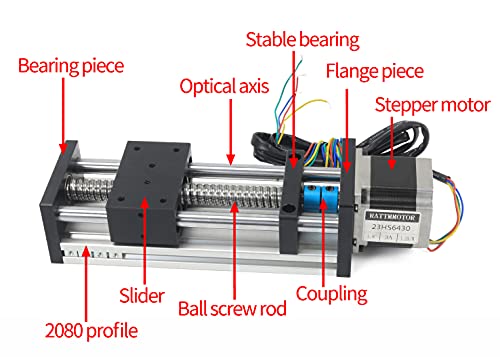 RATTMMOTOR EBX1605 500mm CNC Linear Stage Actuator+Nema23 Stepper Motor - color: 500mm