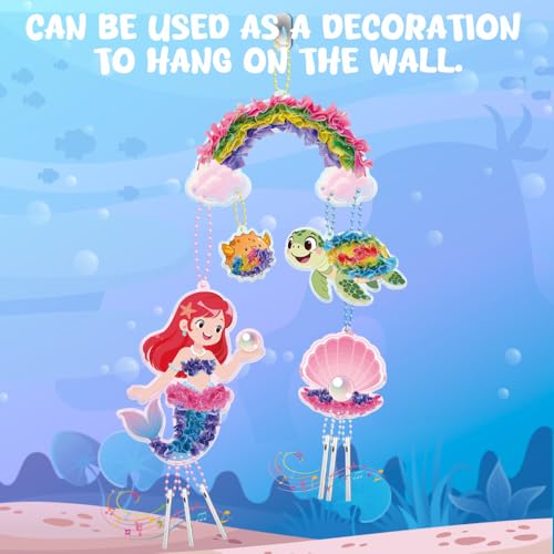 MZYTOZA Poke Art Kit for Kids Ages 4-8, Mess-Free Fabric Craft Set - color: Pink and Blue-Mermaid