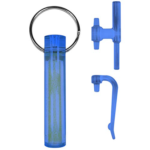 GEAR AID Ni Glo 2” UV Rechargeable Glowing Keychain – Multi-Purpose Glow-in-the-Dark Accessory for Camping - color: Blue, size: 2 Pack