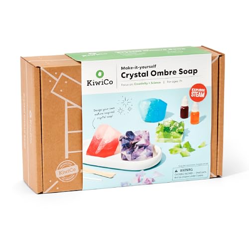 KiwiCo Crystal Geode Soap Making Kit for Kids Ages 7+ | DIY Craft Set Gift