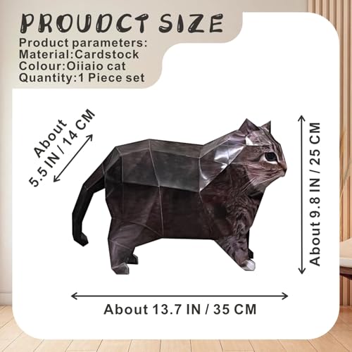 HELAIMAY 3D Cat Meme Paper Sculpture, DIY Origami Paper Art to Fold Cute Figures, Fun Handmade Home Decoration Figurine Papercraft Kit, Oiiaio Cat, 1 Piece Set - color: Oiiaio cat