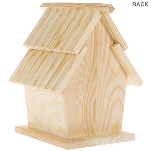 Hobby Lobby Woodpile Fun! Slat Roof Wood Birdhouse, 5.7" x 4.33" (Set of 2)