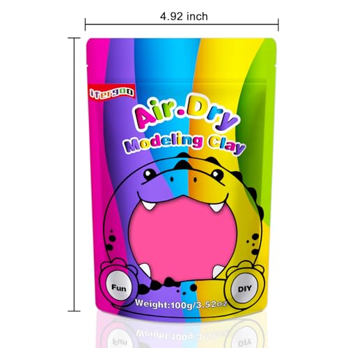 ifergoo 100g Pink Air Dry Clay, 3.5oz DIY Creative Modeling Clay for Kids - color: Pink/100g