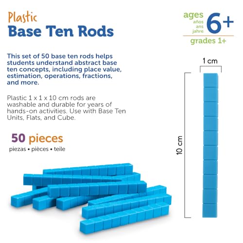 Learning Resources Plastic Base Ten Rods - style: Base Ten Rods