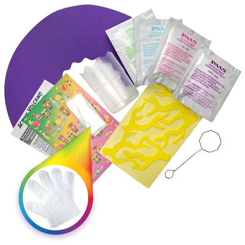 PAAS Eggsperiments Active Volcano Easter Egg Decorating Kit – Fun & Educational Kit with 8 Colorful Eruptions, Stickers, and Volcano Assembly Set - color: Volcano