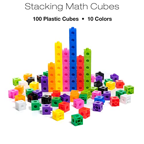 Excello Global Educational Math Kit - 315 Piece Set Includes Educational Posters, Flash Cards, Math Cubes, flip Chart, and Sliding fact Finders