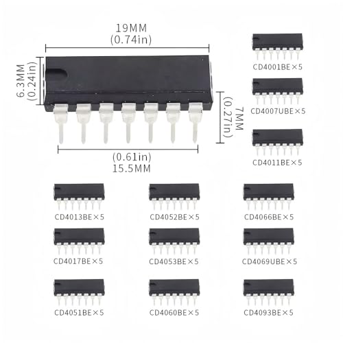 60Pcs CD4001BE CD4011BE CD4013BE CD4017BE CD4051BE CD4052BE CMOS IC kit