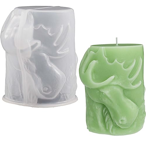 Deer Cylinder Animal Resin Casting Silicone Mold for Home Decor & Candle Making Wave Spiral Mold - color: animal-column-deer