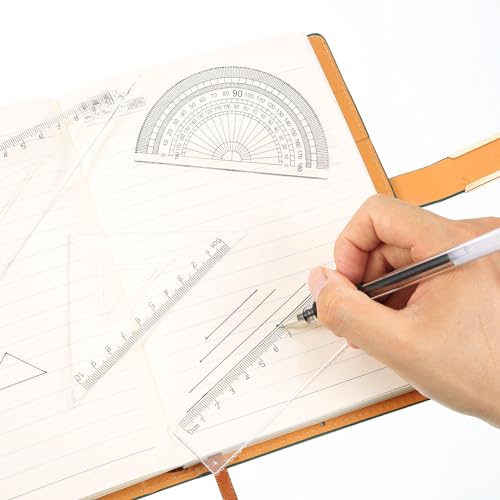 Zonon 10 Pcs Architect Scale & Geometric Drawing Template, Classic, Clear - color: Clear, style: Classic