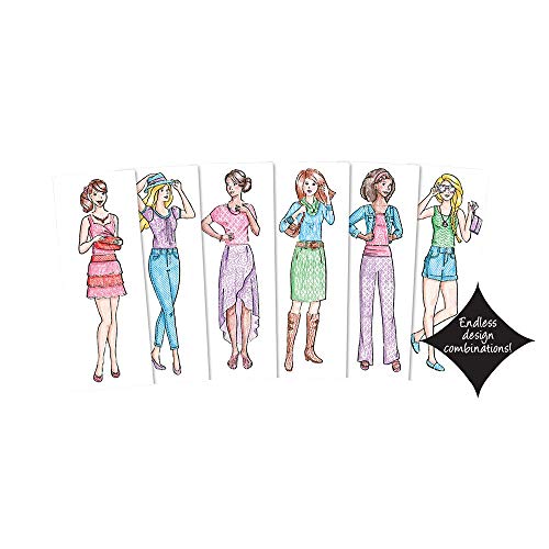 Fashion Plates Classic – Girls Fashion, Mix-and-Match Drawing Kit, Arts and Crafts, Coloring, Art Supplies, Craft Supplies, Stencils, Crayons Included, Create Your Own Designs, Ages 6+ - style: Original
