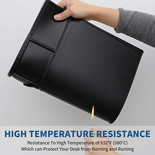 HengTianMei-203 Black Magnetic Repair Work Mat Heat Resistant Large Silicone Soldering Mat Expand Work Area for Soldering, Electronics, Computer Repair Etc 22" * 14" - size: HTM-203