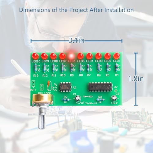 EI Electronic Line - Red Adjustable Speed Running Lights Soldering Electronic Kits for Teenagers to Practice DIY Soldering Projects led Soldering kit Electronics Component Fun kit