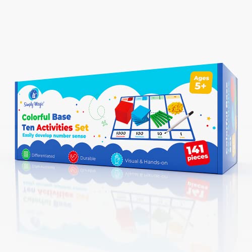 Simply magic 140+1 PCS Colorful Base Ten Blocks & Activities - Math Cubes