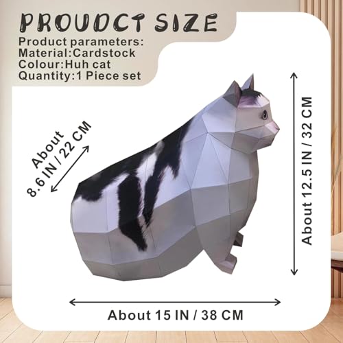 HELAIMAY 3D Cat Meme Paper Sculpture - color: Huh cat