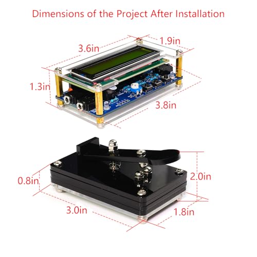 EIELE Soldering Practice Kit Morse Code Decoder CW Morse Code Practice CW Audio Input Excellent Soldering Practice Project Ideal for School Teaching and Beginners (Requires Soldering)