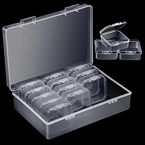 13 Pack Small Plastic Bead Organizers with Clear Case, 1.7 x 1.7 x 0.8 Inch - size: 1.7 x 1.7 x 0.8 Inch
