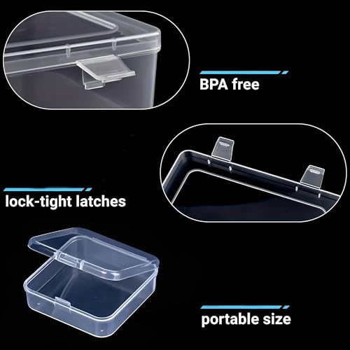 Clear Plastic Organizer Box 18 Pack-Multi Sized Containers with Lids for Beads,Crafts,Small Items,Stackable,Clear Storage Solution Home and Office Organization,Craft Supply,Bead Storage - size: 18 Pieces Mixed Set