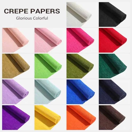 Heavy Crepe Paper for Flower Making, DIY Crafts | Italian-Quality Crepe Paper with 300% Stretch | Papel Crepe de Colores Paquete - color: Navy Blue, size: Short (10.6")