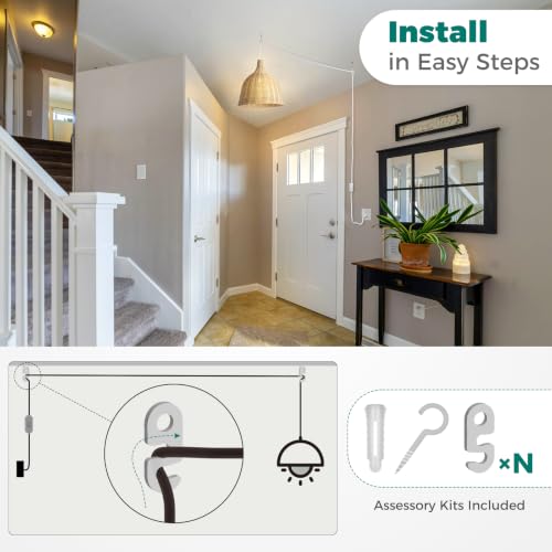 DiCUNO Pendant Light Cord, for Hanging Paper Lantern, 6.6 Ft, White, 1-Pack - style: 6.6ft - White