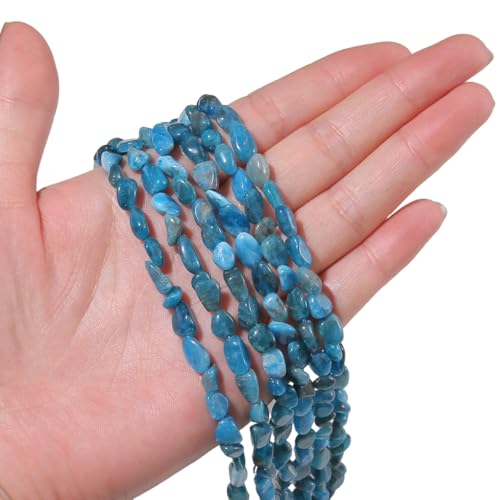 BEADIA Natural Irregular Freeform Apatite Stone Beads for DIY Jewelry Making 5-8mm 38cm - color: Apatite