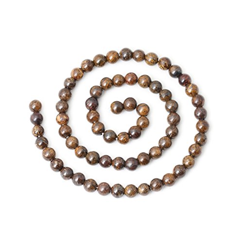 60PCS 6mm Natural Bronzite Gemstone Round Loose Beads for Jewelry Making DIY Handmade 1 Strand 15" - color: Bronzite, size: 6mm