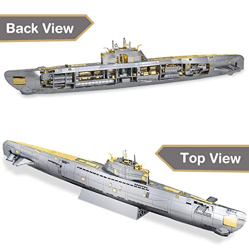Piececool 3D Metal Puzzles for Adults, Military Submarine Metal Model Building Kits for Stress Relax, Great Christmas Birthday Gifts - color: Submarine