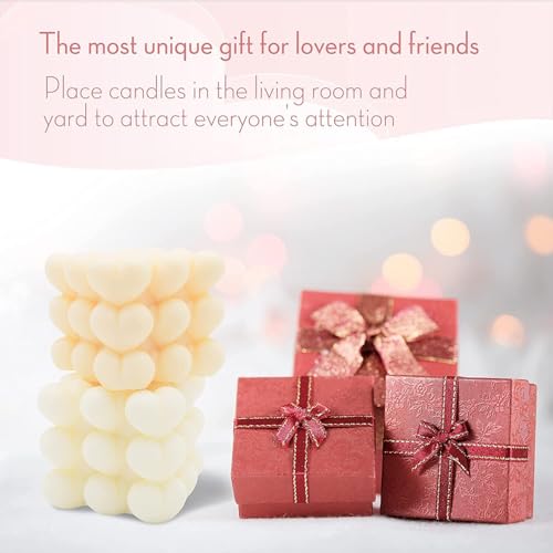 Bubble Candle Molds - Silicone Mold for Candles Making, DIY 3D Moulds for Soy Wax, Beeswax, Scented Candle, Valentine's Day Gifts (Heart Bubble) - color: Heart Bubble