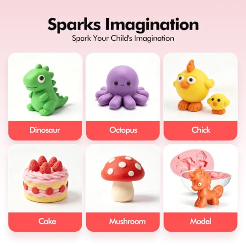 Animal Eggs Dough Play Set, Unicorn Molds for Kids Ages 3-8