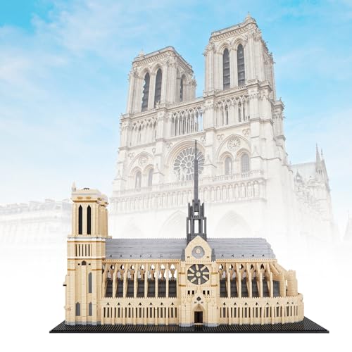 Building Blocks, Architecture Notre Dame de Paris Model Micro Mini Blocks Creative Building Blocks Set, 7380 PCS - color: Notre Dame De Paris