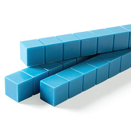 hand2mind Blue Plastic Base Ten Blocks Rods Set, Set of 50 - color: Blue