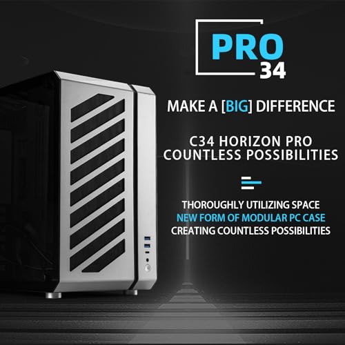 Mechanic Master C34Pro Portable Compact ATX/E-ATX Gaming PC Case Yellow - color: Yellow