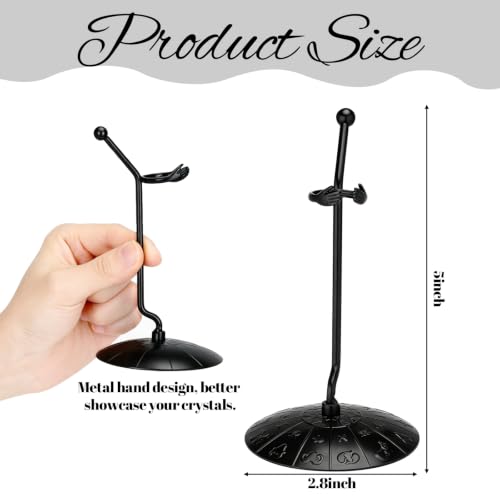 RattanView 2 Pack Crystal Tower Holder Metal Crystal Wand Stand, Black - color: Black