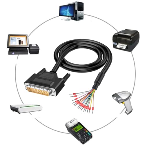 Willwewon 10Ft 26AWG DB25 Male RS232 25 Pin Serial Extension Cable - style: Male