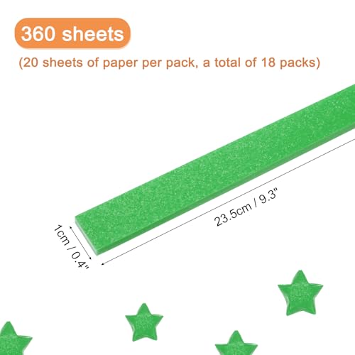 MECCANIXITY 360 Sheets Origami Paper Glitter Stars Papers Light Green Fold Paper for Beginner Arts Crafts Projects,0.4 x 9.3 Inch - color: Light Green, size: 0.4 x 9.3 Inch