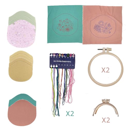 MIAO JIN Embroidery Coin Purse Kit Accessories for Bag Making Beginners