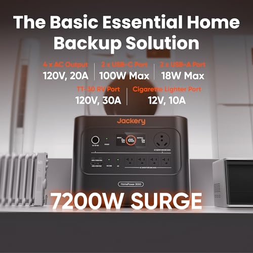 Jackery HomePower 3000 and 2x200W Solar Panels, 3072Wh, 3600W AC Output - style: HomePower 3000+2x200W