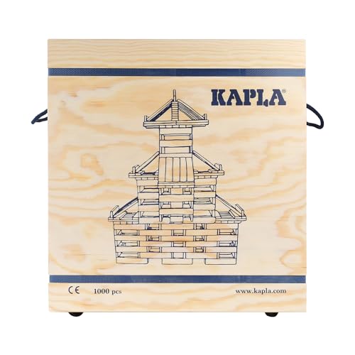 KAPLA Wooden Construction Set - 1000 Building Planks in a Chest - for Ages 3+