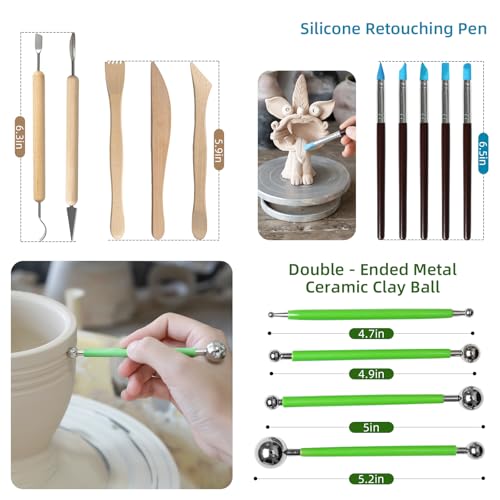 Leyclub 29 PCS Clay Tool, Clay Sculpting Tools Kit, Pottery Tools Can be Used for Stippling, Carving, Molding, and Shaping Clay Crafts, for Beginners, Hobbyists, Artists - color: Clay Sculpting tools-29pc