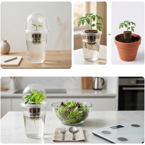 10 Set Seed Starter Cup Kit with Dome,Self Watering Propagation Cups