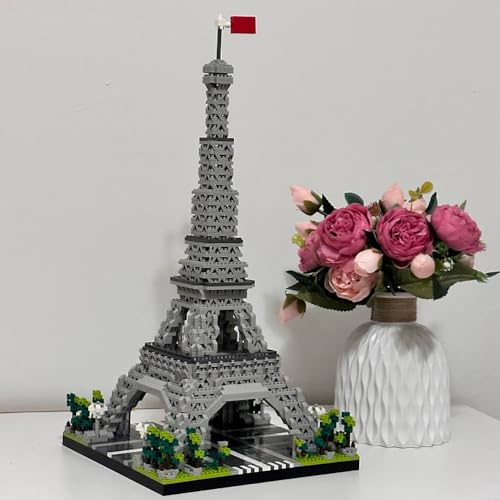 Eiffel Tower Paris Micro Brick Building Set (3585 Pieces) – Landmark Model Educational Toy Gift for Kids and Adults - color: Eiffel Tower