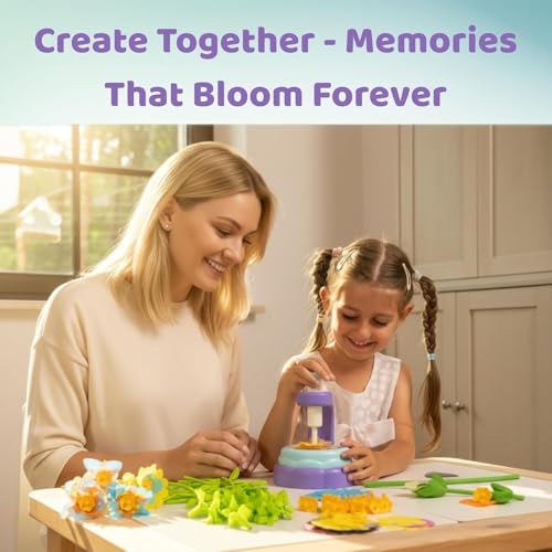 Fabric Flower Bouquets Toys, DIY Craft Kits Toys for Kids - Flowers Market Toy, Build Your Flower Bouquet, Arts & Crafts for 3+ Year Toddler Girl, Educational Activity Preschool B-Day Gifts