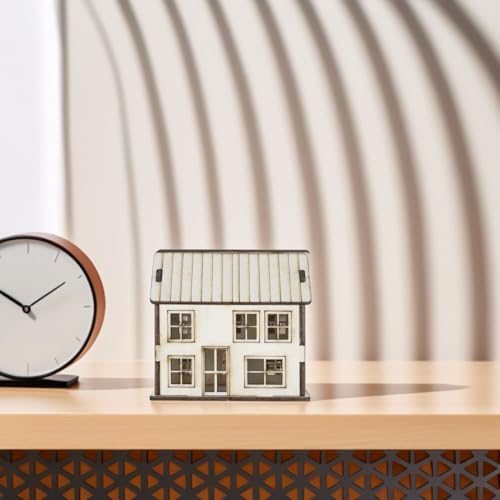 OSALADI DIY Mini House Kit Unfinished Wooden House Model Building Kit Small Wood for Painting Assembly Christmas Village Accessories Holiday Scene Dollhouse Decor