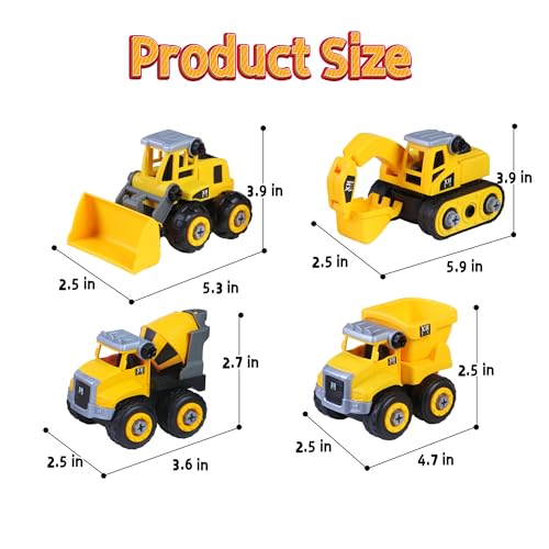 YIDESTARS Sensory Bin Large Take Apart Trucks for Toddlers 3+