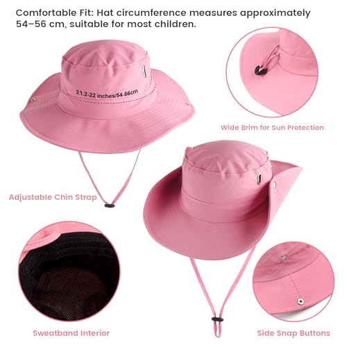 Kyson Kids Dinosaur Paleontologist Costume Explorer Hat Vest Zoo Keeper Outfit Accessories for Dino Jungle Safari Theme Party - color: Pink